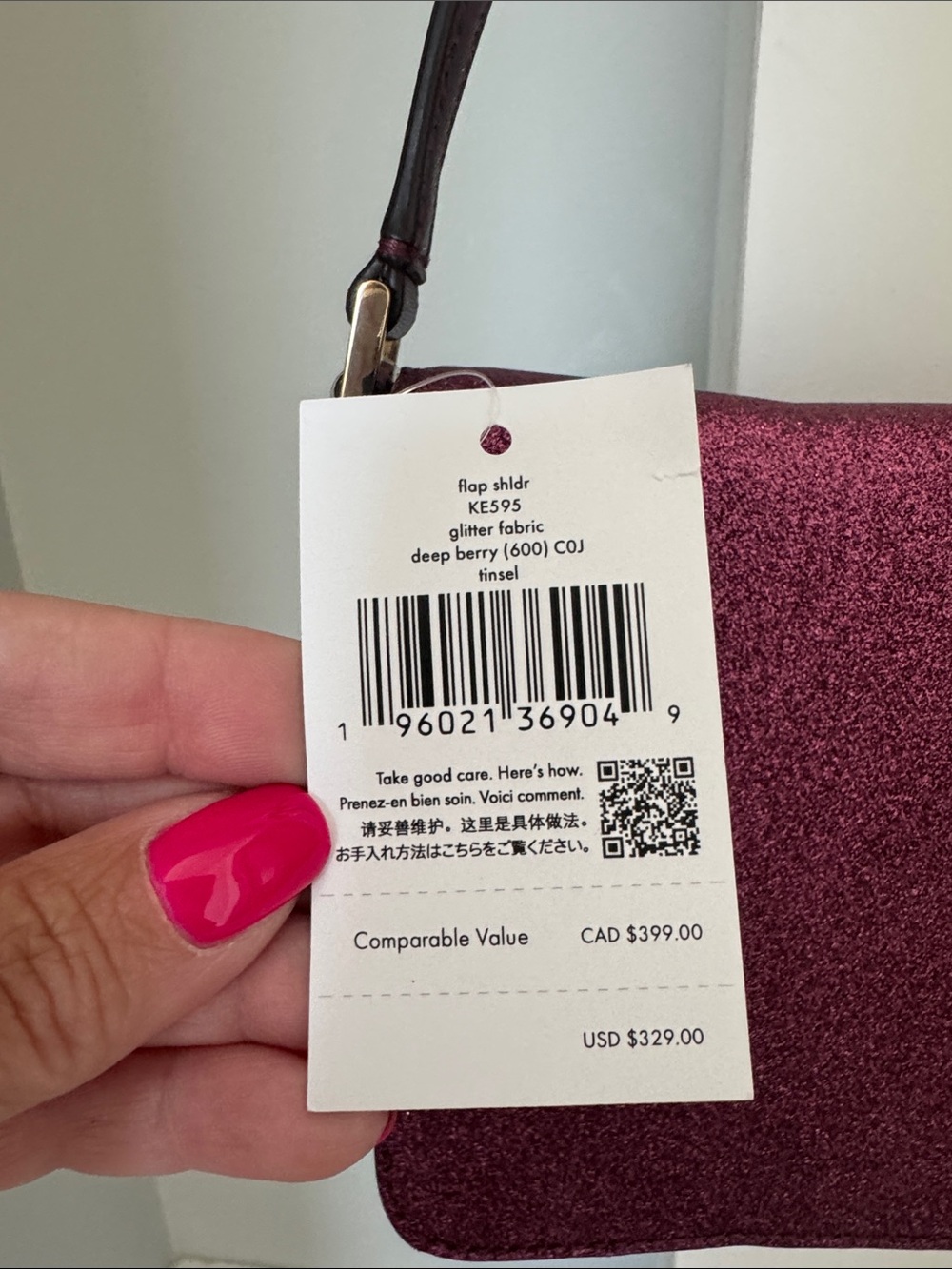 kate spade Glitter Plum Crossbody Bag with Gold Hardware - Picture 2 of 5
